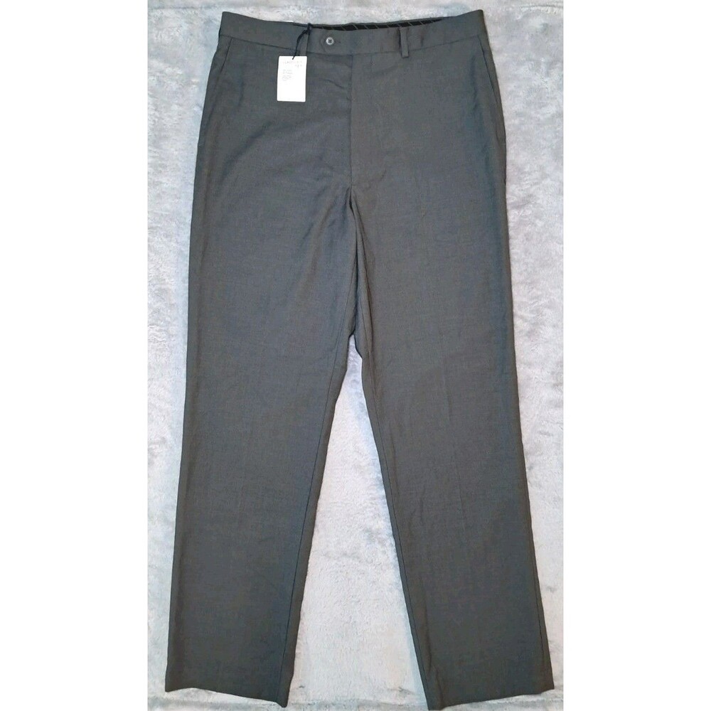 Stafford Performance Micro Twill Gray Solid 36x34 Mens Dress Pants